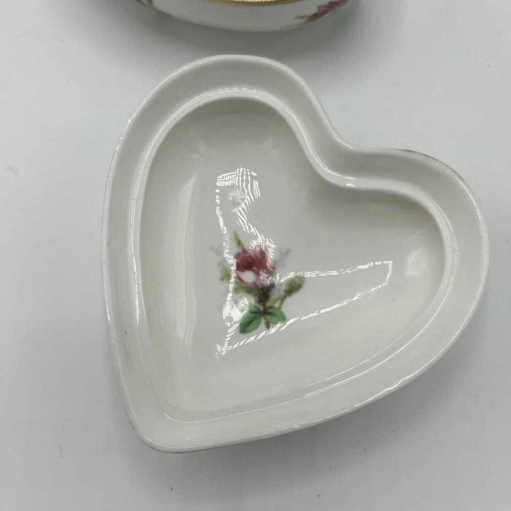 Vintage Hammersley Trinket Box Heart Shaped 2 1/4